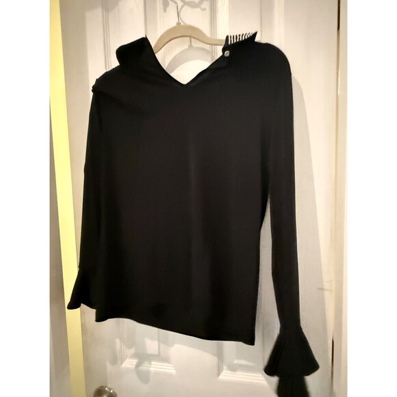 CeCe Black Blouse With Pearl Collar NWT Size Small - Picture 6 of 6